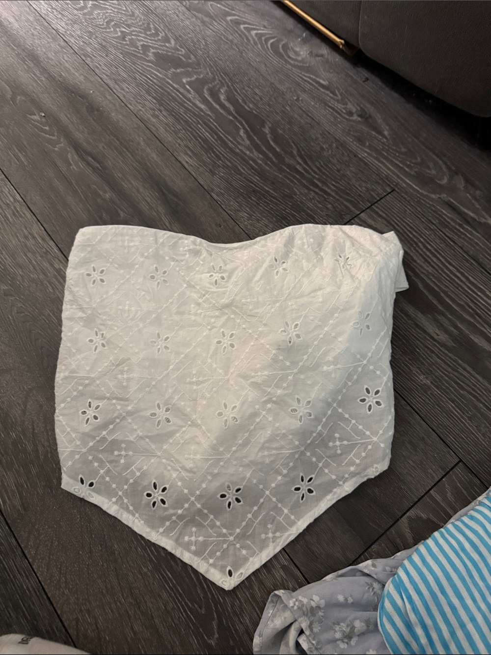 White Eyelet bandeau top
